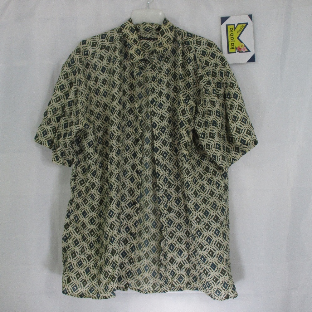 EXCETERA MENS SHORT SLEEVE BUTTON DOWN SHIRT LARGE